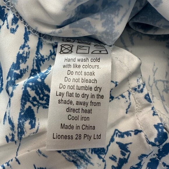 Lioness Dress XS White Blue Patterned Slip Style Dress Sleeveless NWT - Picture 5 of 11
